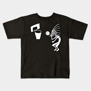 Kokopelli basketball white Kids T-Shirt